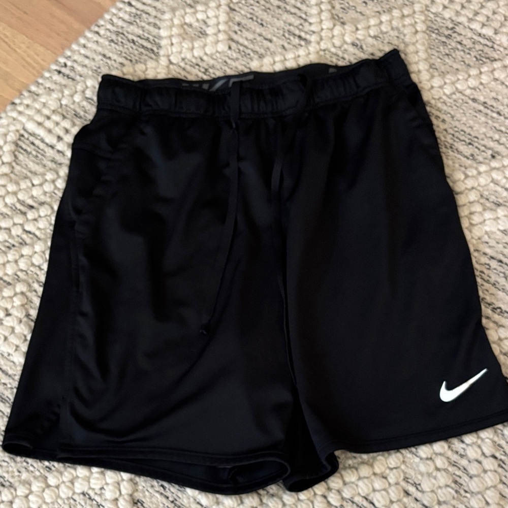 Nike Black Performance Shorts with White Swoosh